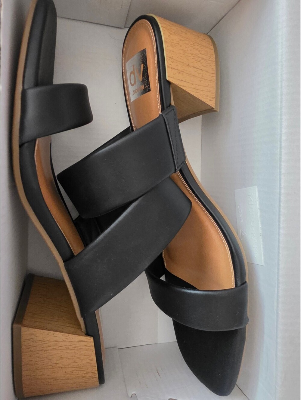 Dolce Vita Sharona Black Leather Block Heel Sandals, Ladies Size US 10 - Picture 5 of 6